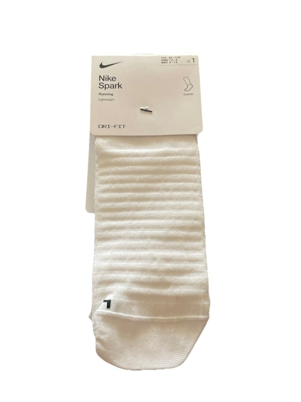 Nike SPARK Lightweight QUARTER Running Sock 6y-7.5y/7.5-9W/6-7.5M CT8933-010